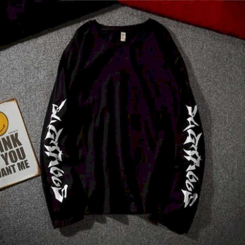 

Long-sleeved T-shirt European High Street Printing Solid Color Top Bottoming Shirt Korean Dark Men Women Hip-hop Shir 210526, B ss16 print
