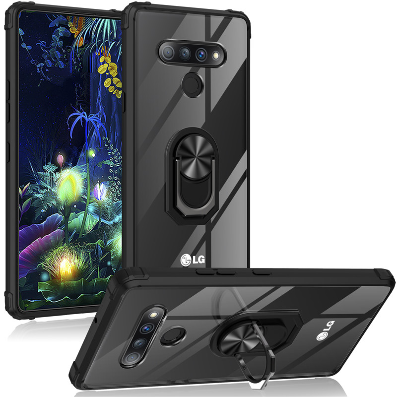 

For LG Stylo 6 Stylo6 Case Luxury Armor Shockproof Transparent Clear Back Cover for LG K51 K 51 Silicone Car Holder Ring Case