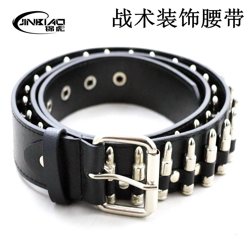 

Decorative Men's Punk Fashion Bullet National Style Pants Belt, Black;brown