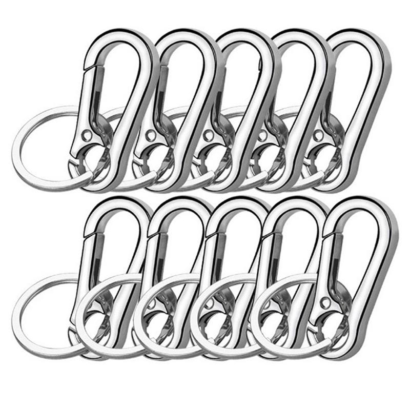 

Keychains 1/2/3pcs Keychain Buckle Anti-lost Waist Belt Clip Keyring Carabiner Silver Carabiners For Outdoor Sports Tools