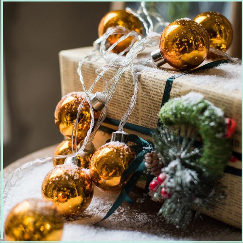 

Christmas Decorations Glass Ball String Decoration Tree Ornaments Romantic Holiday Atmosphere Party Birthday Wedding