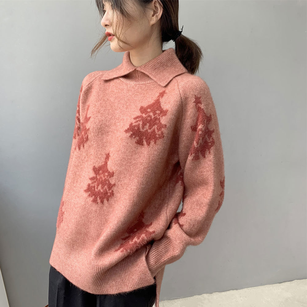 

Pull Femme Nouveaute 2021 Sweatpants Sweater Jumpers Swallow Women Shirt Pullovers Female Tree Hearts 3xv9, Coral red