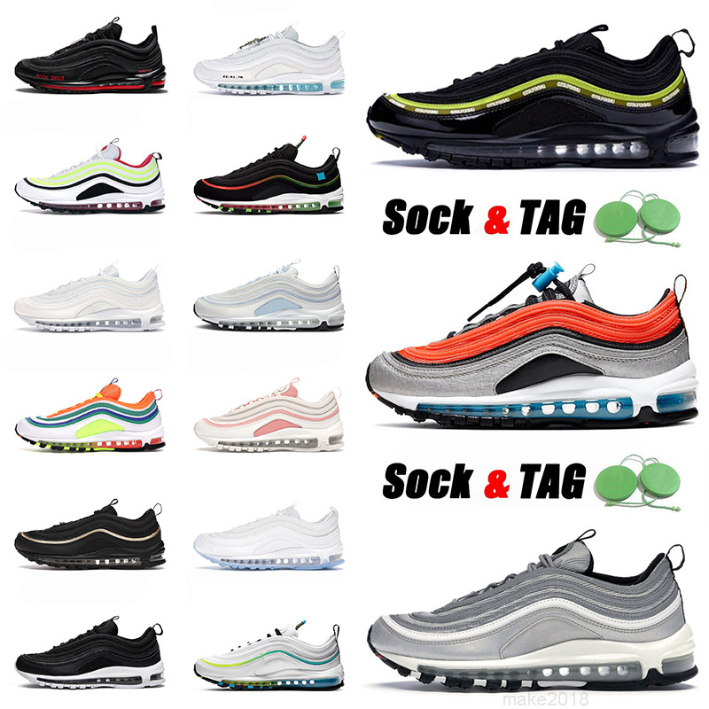 

Fashion Maxs 97s Running Shoes Silver Metallic Sky Mens Womens Satan MSCHF x INRI Jesus Worldwide Black White Ice London Summer of Love, D10 worldwide white 36-45.jpg