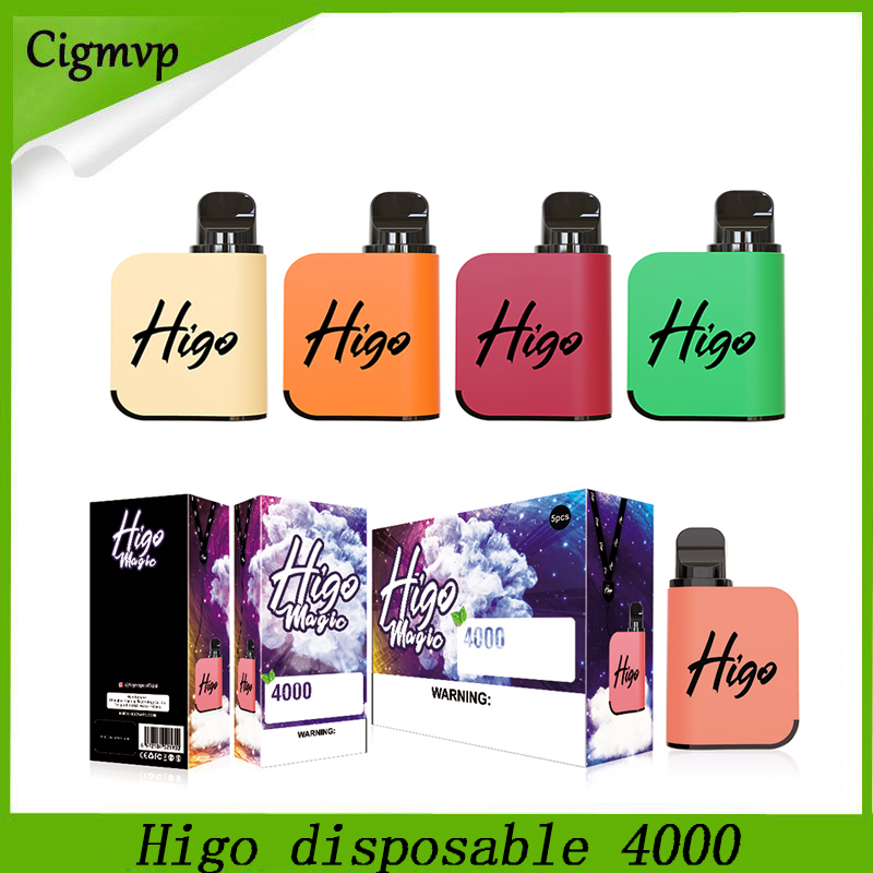

Higo disposable 4000puffs cigarette vape pen 1200mah 3% 5% nic 10ml capacity 11 colors
