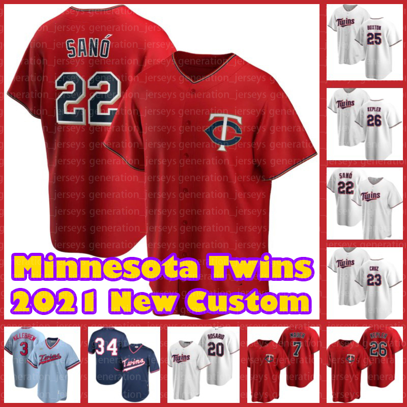 

Minnesota Twins Jerseys 22 Miguel Sano 25 Byron Buxton 11 Jorge Polanco 8 Mitch Garver 18 Kenta Maeda Men 21 Tyler Duffey Baseball, Blue;black