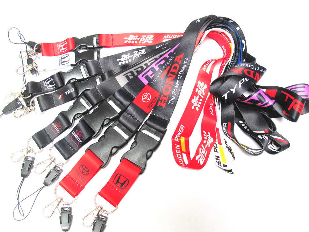 

Mugen Car Racing Key Lanyard Badge ID Holders JDM Omp Mobile Phone Neck Straps Mens Bride for TRD Hensongift Sport