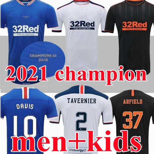 

2020 2021 Glasgow Rangers FC Soccer Jerseys DEFOE MORELOS KENT STEWART ARIBO ARFIELD Custom Adult Kids 20 21 Home Away Third Football Shirt, Black;yellow