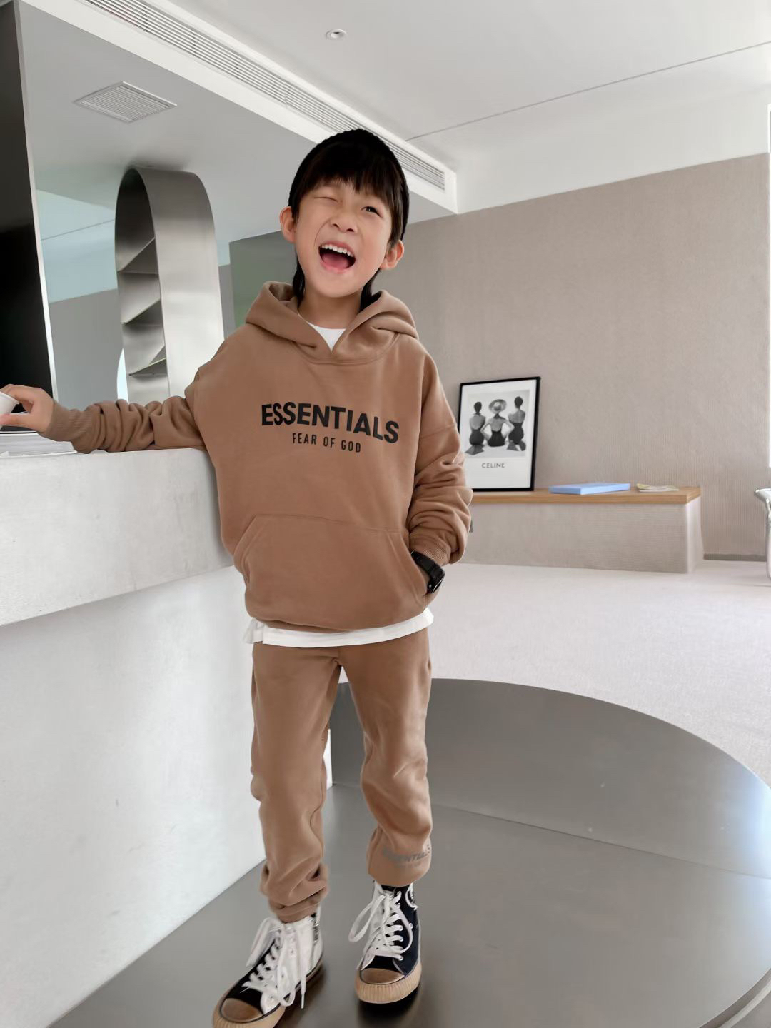

autumn kids boys girls sets baby boy cotton hooded hoodie + pants sportsuits winter children's clothes, White