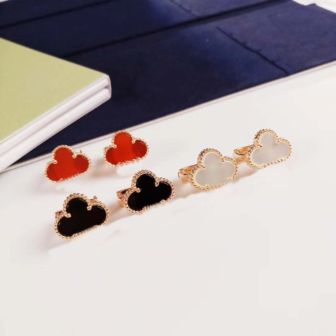 

S925 silver Hot sale Luxurious quality 1.5cm size flower of Charm earring with stamp and nature stone for women wedding jewelry gift free sh