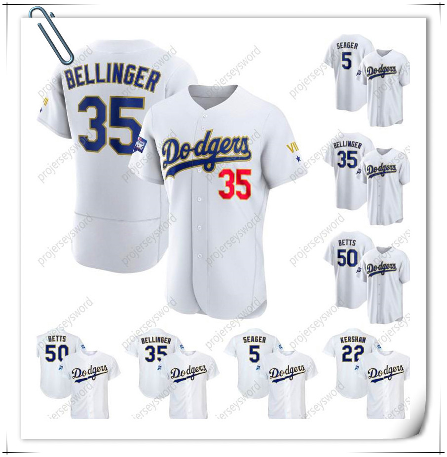 

2021 Gold Program Dodgers Jersey Cody Bellinger Corey Seager Mookie Betts Trevor Bauer Clayton Kershaw Dustin May Julio Urias Will Smith Max, Blue;black