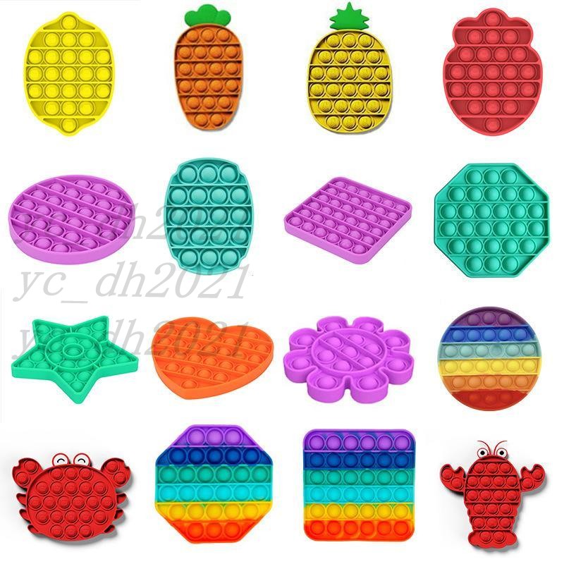 

Push Bubble Pop It Fidget Sensory Toy Silicone Reliever Stress Anxiety Relief Autism Special Needs Soft Squeeze Toy Free shipping