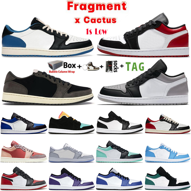 

Designer 1 1s Low Fragment x Cactus Men Basketball Shoes Banned Light Smoke Grey SE UNC Royal Black Toe Crimson Tint Shadow Court Purple White Tan Gum Women Sneakers, 36