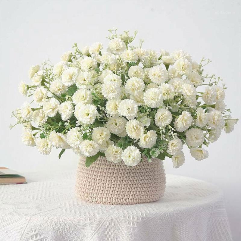 

Decorative Flowers & Wreaths 1pcs Buds Small Clove Mini Hydrangea Flower Carnation Wedding Party Home Soft Garden Silk Fake Decorati U6S9