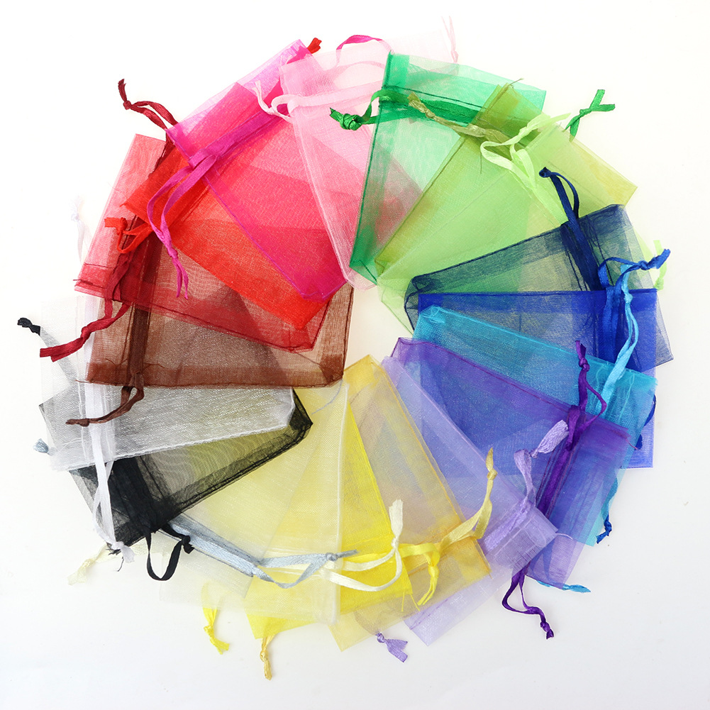 

Organza Bags Jewelry Pouches Christmas Wedding Bag Gift Pouch Jewellery Packaging Display 22Colors 7*9cm, Pink;blue
