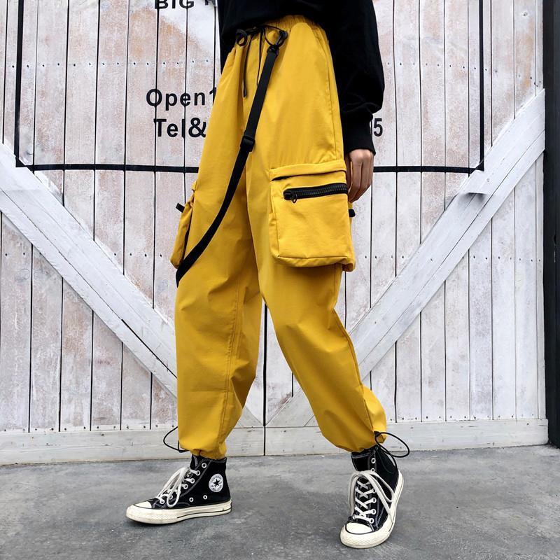 

2021 New Autumn Sweatpants Load Korean Women's in Casual Harajuku Hip-hop Safari Looser-style Pants Yop7, Yellow