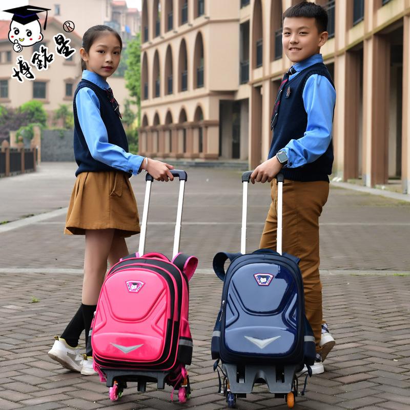 

Backpack 3d Children's Trolley School Bag Can Be Customized Elementary Students Climbing Stairs, C1