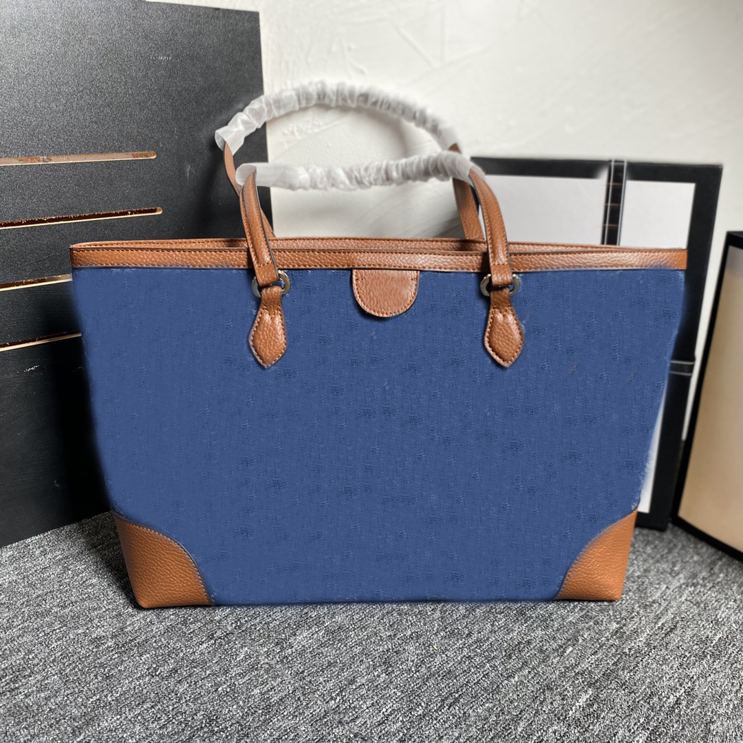 

Fashion denim canvas shopping tote bag designer Hippie trend large capacity design versatile modeling casual handbag