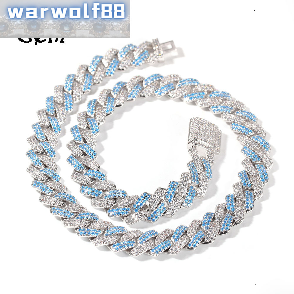 

18k zircon row diamond jewelry pink and white colorful hip hop necklace fashion personality cuba 16inch18inch, Black