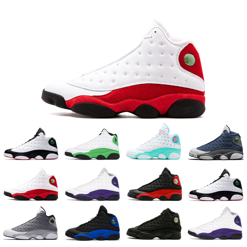 

13s man basketball shoes Atmosphere Grey Aurora Green Black Cat bred Chicago court purple Flint He Got Game Hyper classic LUCKY playground trainer athletic outdoors