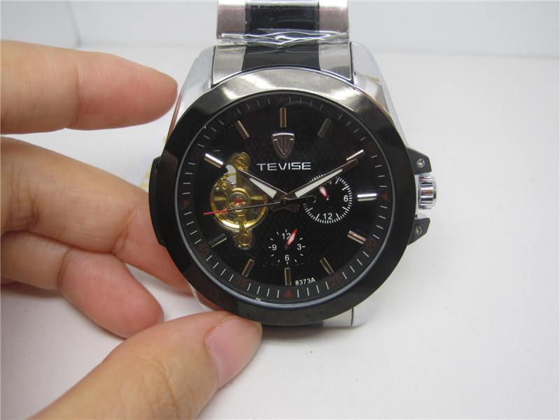 Fashion Wristwatch automatic Mechanical Wrist watch Men TEVISE watches Black Face TE55-image-659718308