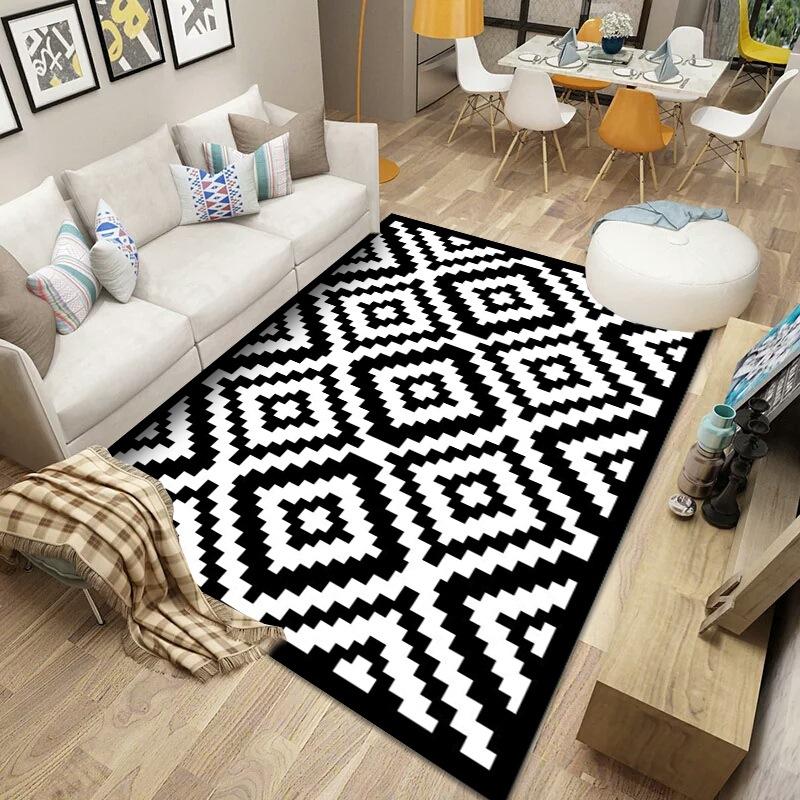

200*300 Hot Sale Geometric Carpet and Rug Nordic Style Living Room Kids Bedroom Bedside Non-Slip Floor Mat Kitchen Area Rug, Es27
