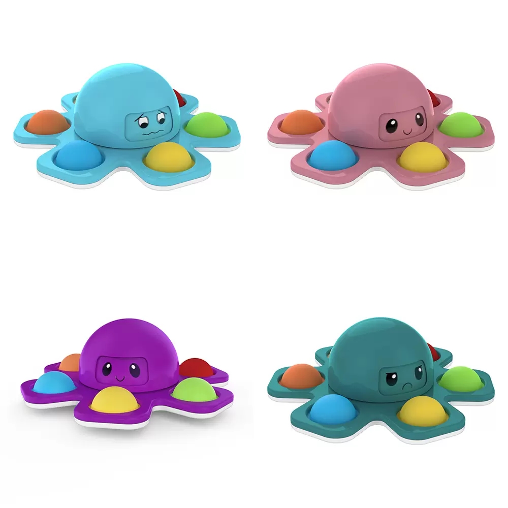 

Fidget Spinners Toys Party Decoration Rotating Face Changing Octopus Fingers Spinner Plush Push Bubble Toy Fun Stress Relief Simple Games for Kids and Adults