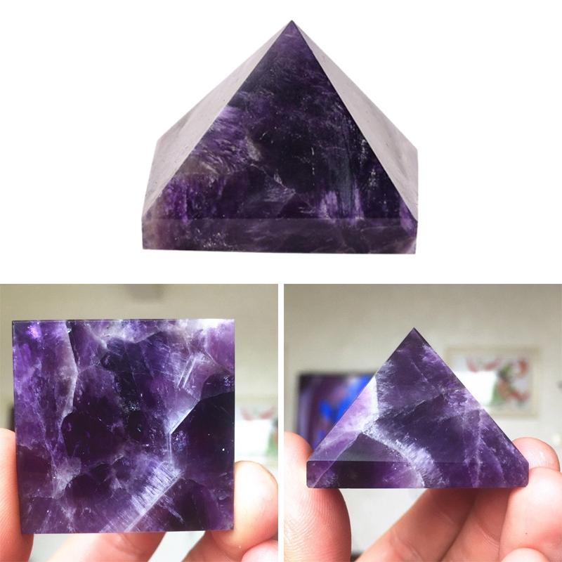 

Decorative Objects & Figurines Natural Dream Amethyst Pyramid Quartz Crystal Obelisk Point Healing Rocks Fossils Home Decor