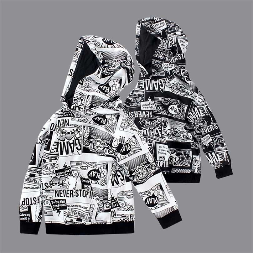 

Baby boy clothes spring autumn fashion printed Hoodie jacket thicken 4-13years in older children Korean high quality Sports coat 211110, Photo color