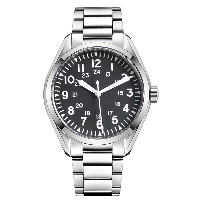 

Wristwatches 41mm Tandorio NH35A MIYOTA 8215 ST 1612 Luminous Automatic Men Watch Sapphire Glass 316L Stainless Steel Bracelet Black Dial, Polished case