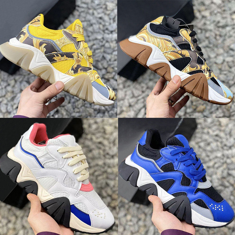 

Men Italy Squalo chunky sneakers casual shoes white pink black leather gold royal yellow brown grey women mens trainers sneakers, 14# bubble wrap packaging