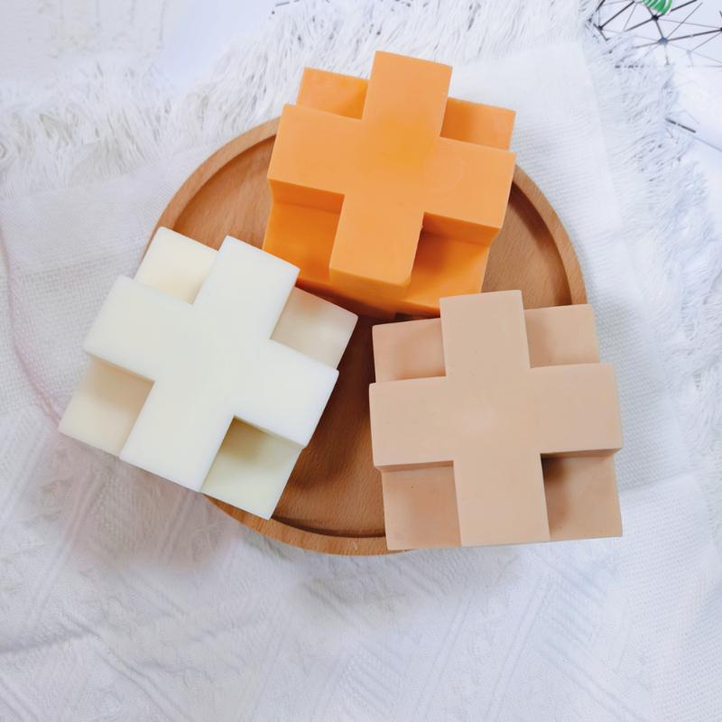 

Craft Tools Square Geometric Unique Scented Cross Cube Silicone Mould Plus Sign Candle Molds For Candles Making