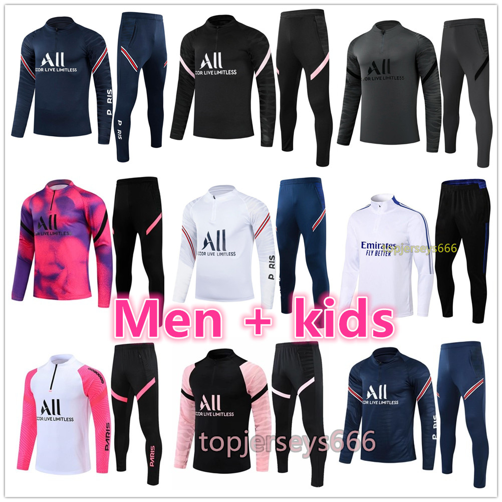 

21 22 football training suit + Men soccer tracksuit 2021 2022 Mens kids survetement foot chandal futbol tuta jogging
