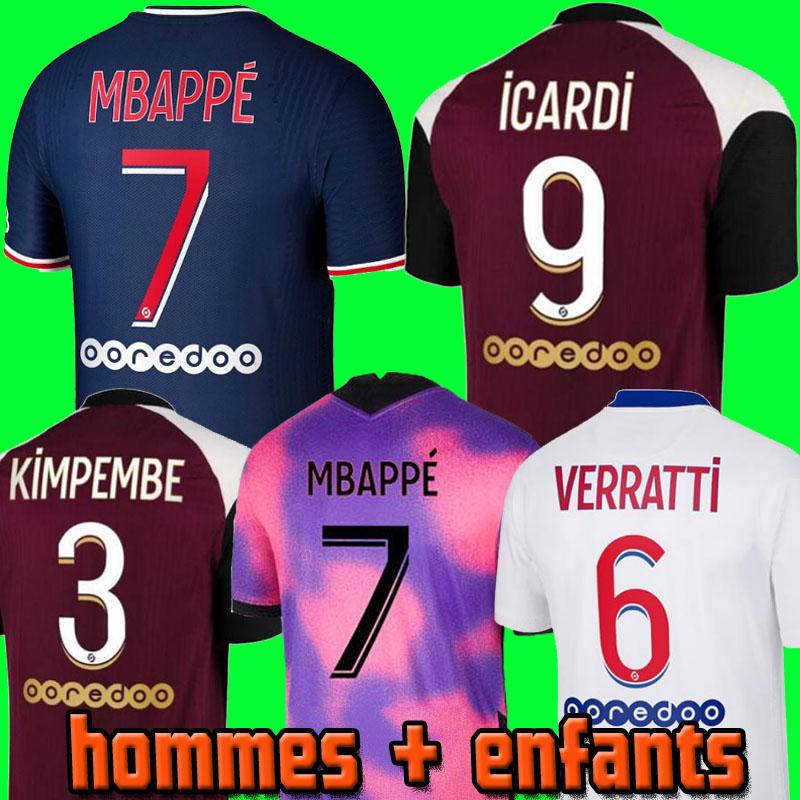 

MBAPPE soccer jersey 20 21 Maillots de football shirts 2020 2021 KEAN VERRATTI men + kids kit uniforms enfants maillot foot fourthc stock, Black;yellow