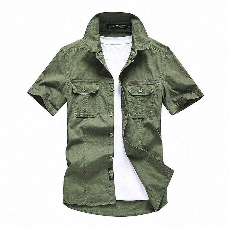 Men's Shirt Solid Colored Collar Turndown Casual Daily Button-Down Short Sleeve Tops Basic Casual Comfortable Blue Black Army Green l6Vu#