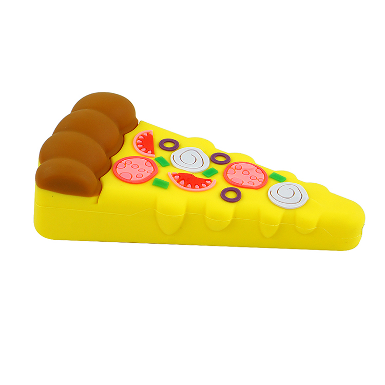 

Pizza shapes silicone pipes 4'' tabacco Yellow patterned water pipe used for smoking