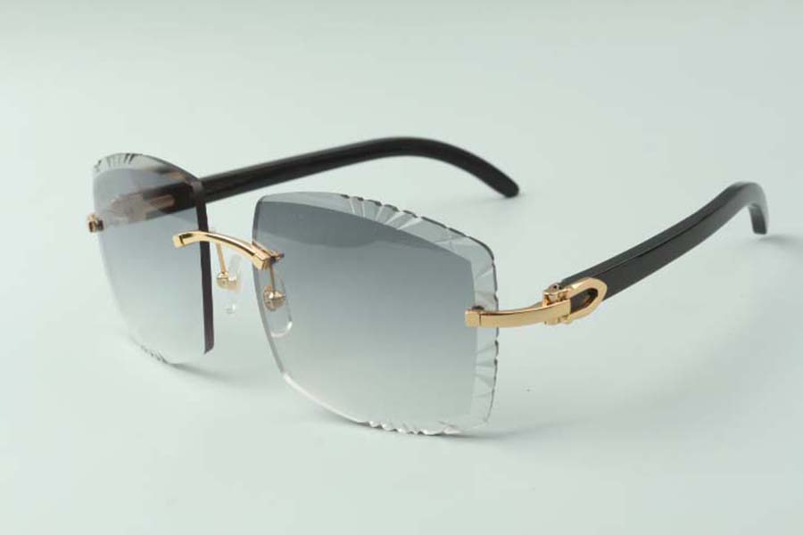 

2021 Newest style high quality cutting lens natural black buffalo horns sunglasses 3524022, high-end designers glasses, size: 58-18-140mm