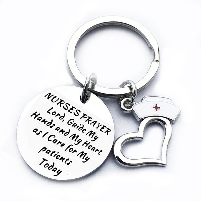 

Stainless Steel Nurse Keychain I'm A Nurse Stethoscope Keyring Heart-Shaped Pendant Nurse Keychain Medical Student Gift Accessory GGA4227
