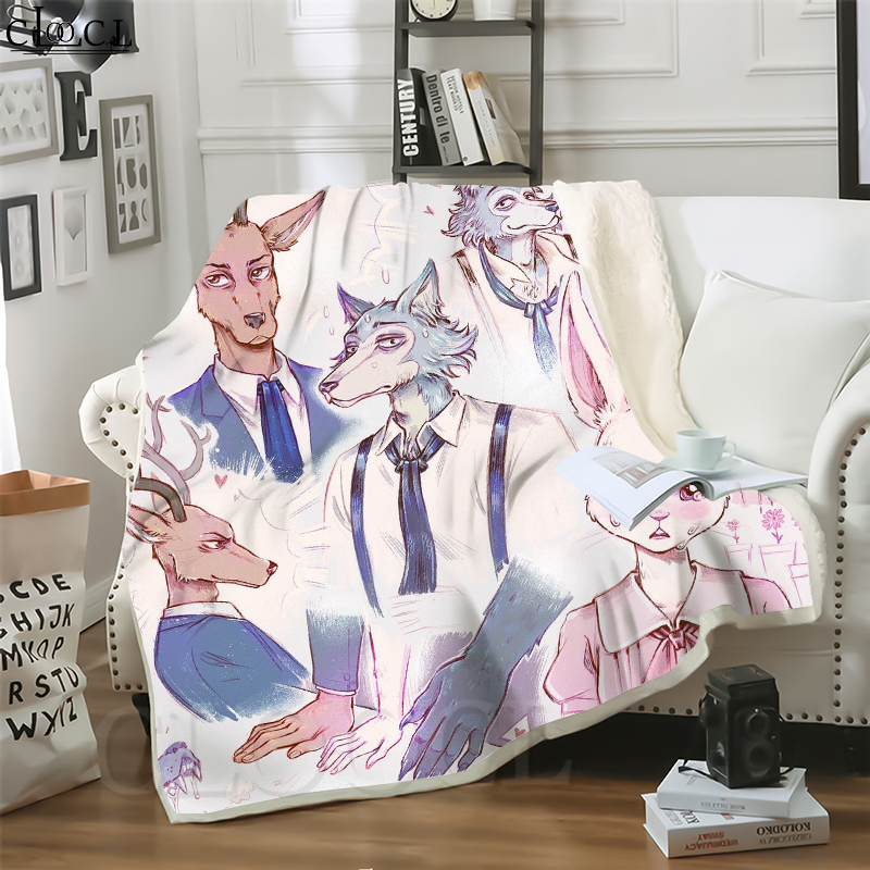 

CLOOCL Hot Cartoon BEASTARS Animal 3D Print Street Style Air Conditioning Blanket Sofa Teens Bedding Throw Blankets Plush Quilt