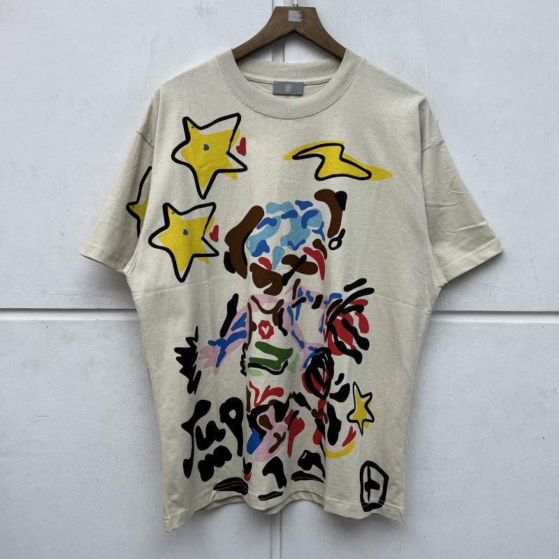 

Hip Hop T Shirt Tee Men Women Graffiti 11 High Quality Short Sleeve Oversized T-shirt Tops Real Pics, Beige