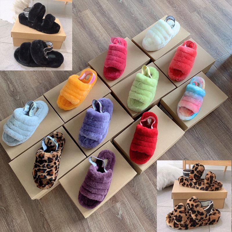 

Furry Slippers australia fluff oh yeah fuzz slippers uggs ugg ugglis women fluffy faux furry slides winter l0CJ#, Black