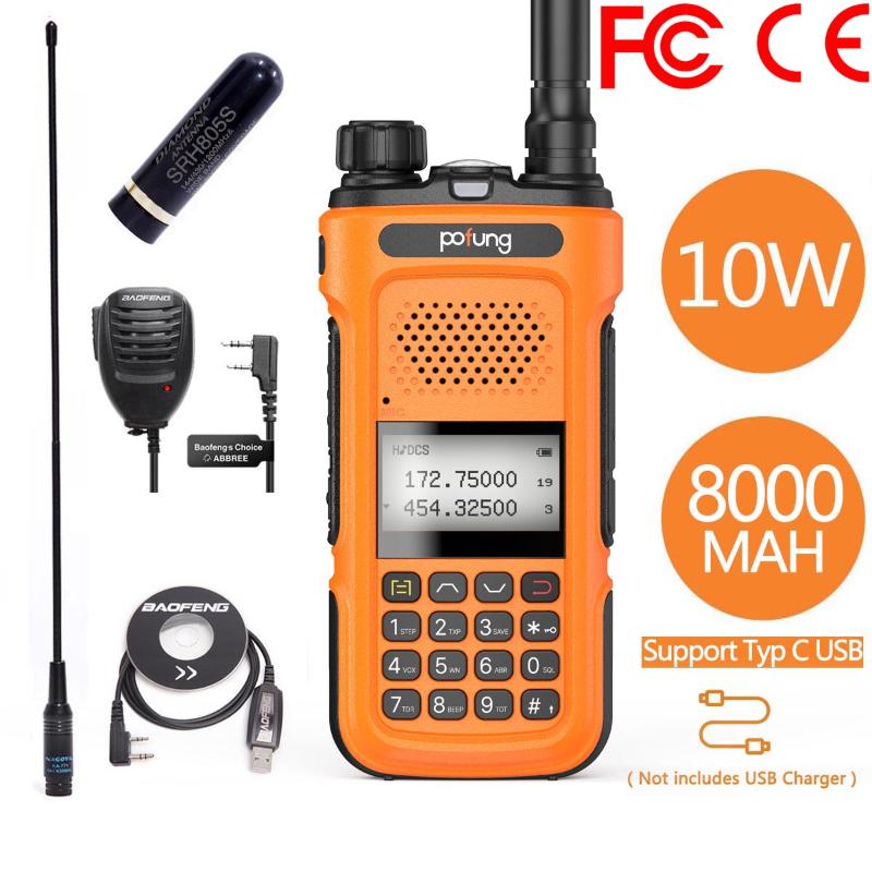 

Baofeng UV-10R Walkie Talkie Dual Band 136-174&400-520MHz 10w Max Power 10km Long Range USB Charger Ham CE FCC UV-5R Radio