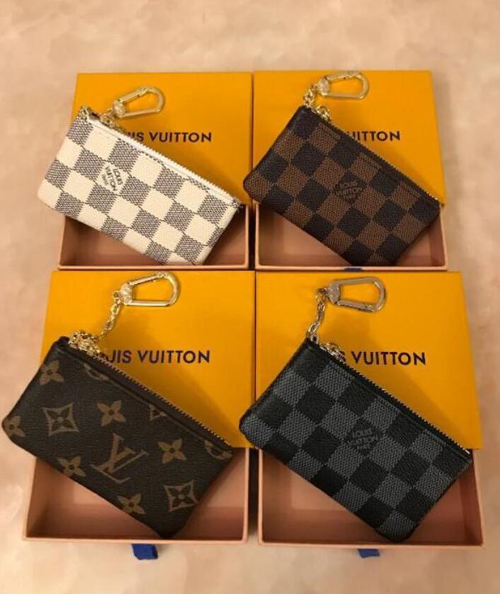 

LVLOUISVITTON BagVUTTON KEY POUCH Fashion Womens Mens Key Ring Credit Card Holder Coin Purse Luxury Designers Mini Wa, Red;black