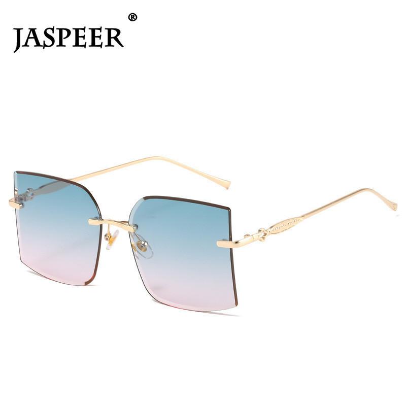 

Sunglasses JASPEER Rimless Women Brand Designer Vintage Frameless Gradient Sun Glasses Ladies UV400 Shades Female Eyewear