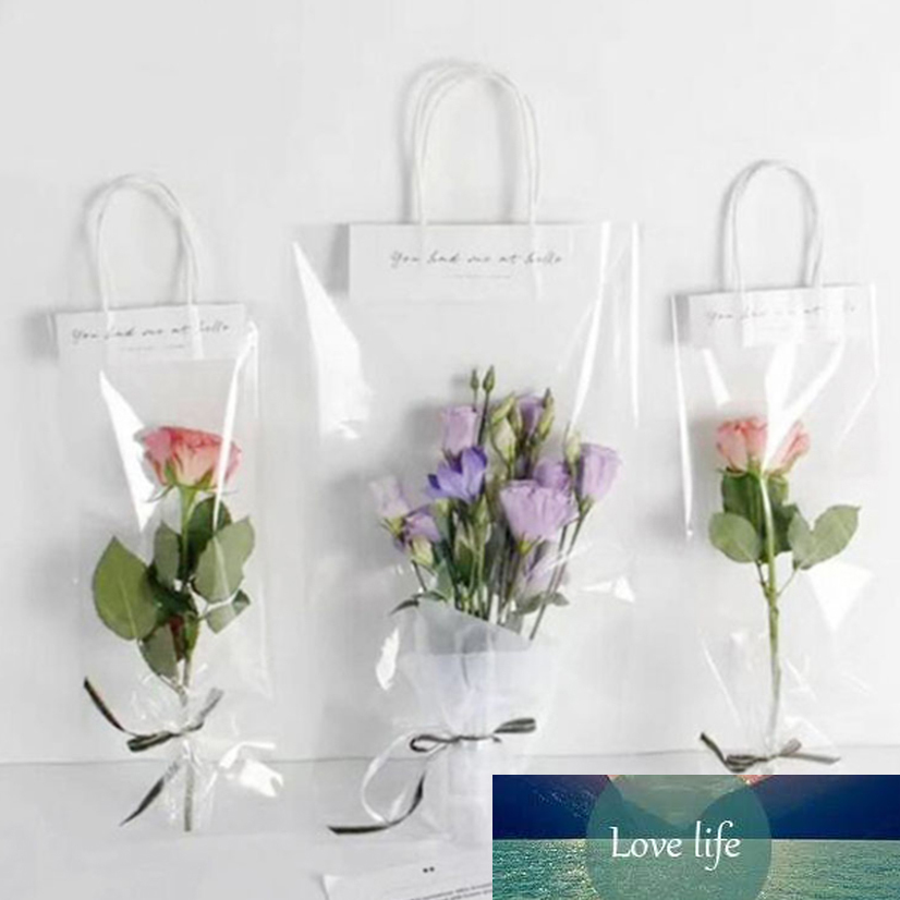 

Transparent Handbag Pvc Flower Packing Bag Holiday Gift Bouquet PackagingSmall Woman Organizer