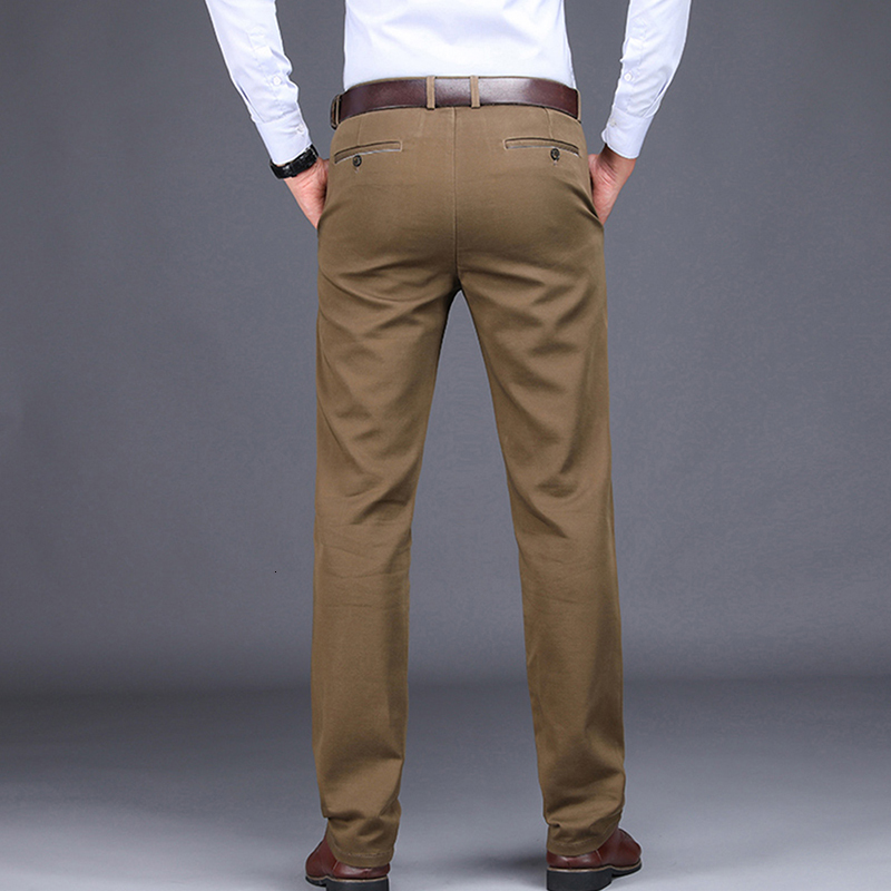 

2021 New Men's Casual Slim Pant Straight Trousers Male Fashion Stretch Business Men Size 28-38 A9g5, Black