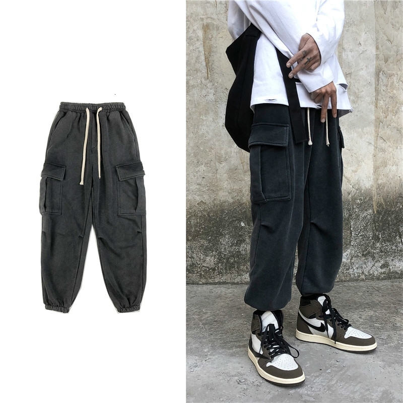 

2021 New Men's Dark Wind Male Black Haren Leisure Cotton Casual Pants Trousers Active Elastic Hip Hop Joggers Sweatpants -2xl 2mc0