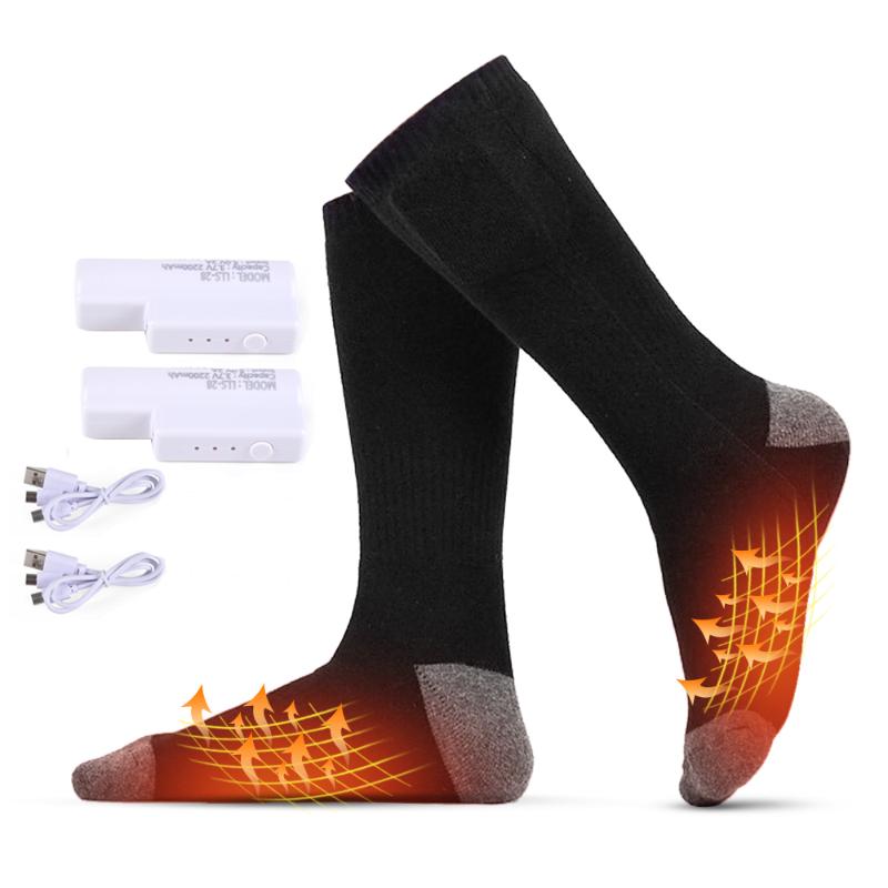 

Sports Socks Winter Heating Electric Heated Cold Weather Cotton With Constant Temperature For Men Women, Black