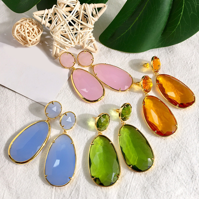 2021 stud european and american gorgeous retro style transparent gemstone personalized net red earrings fashion sunglasses women earring jewerly-image-666989332