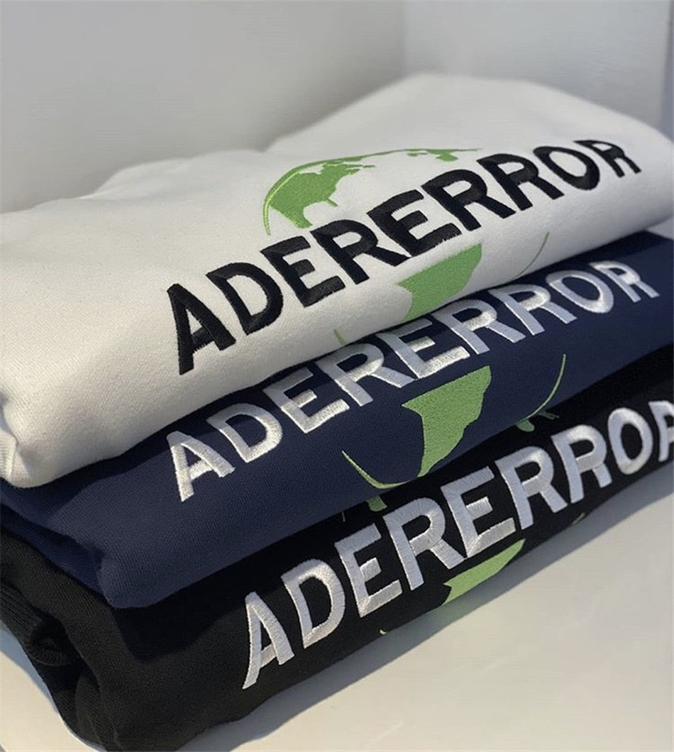 

2021 New Fw Oversize Earth Embroidery Ader Error Sweatshirts Men Women Casual Black Blue White Adererror Pullovers with Tags P059