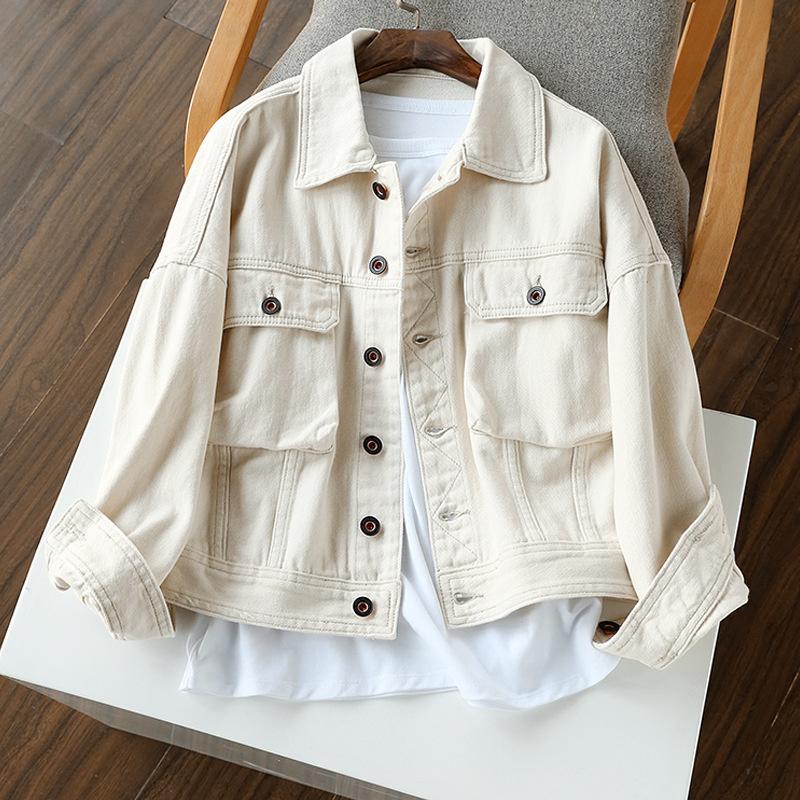 

Women's Jackets Beige Jean Jeans Jacket For Women Loose Casual Coats Female Outwear Denim Feminine Chaqueta Mujer Coat Autumn, Black;brown